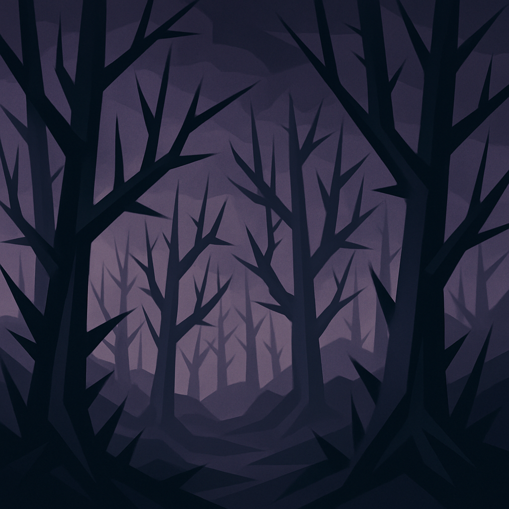 A dark, thorny forest